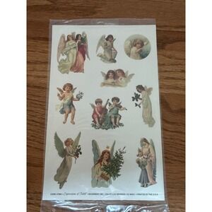 Vintage Expressions of Faith Angel Sticker Sheet Current Inc Victorian Cherubs